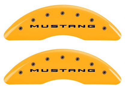 2015-2019 Ford Mustang Logo MGP Caliper Covers Yellow
